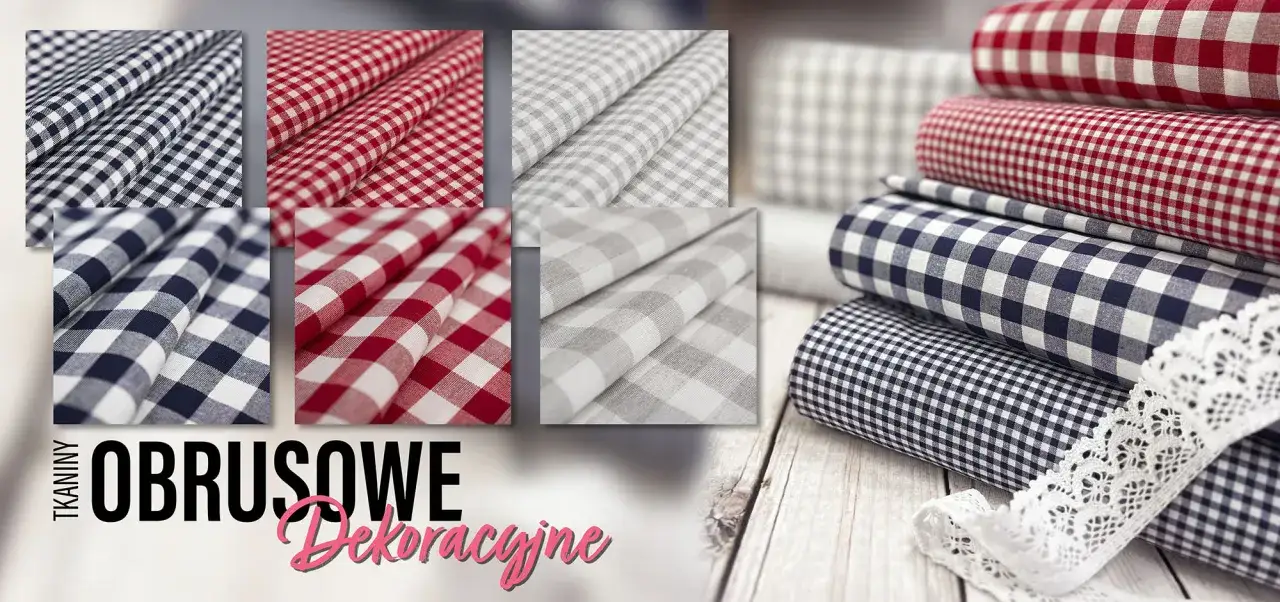 R&oacute;żne rodzaje materiał&oacute;w na obrusy