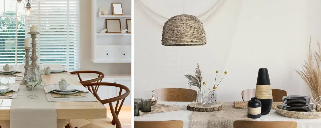 st&oacute;ł w salonie styl minimalistyczny boho glamour skandynawski